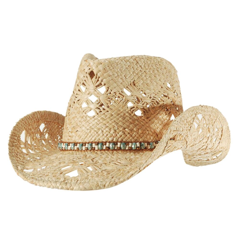 4263 Straw Cowboy Cowgirl Hats Summer Beach Sun Hat Panama Woven Straw Hat
